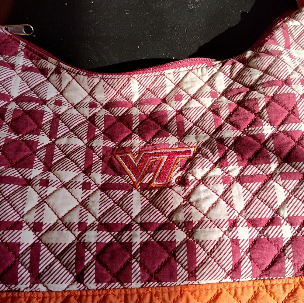 Virginia Tech Hokies Shoulder Bag by Spirit Ready, burnt orange and maroon - Picture 2 of 5